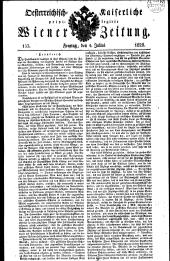 Wiener Zeitung 18280704 Seite: 1