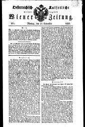 Wiener Zeitung 18281117 Seite: 1