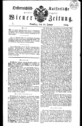 Wiener Zeitung 18290110 Seite: 1