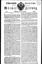 Wiener Zeitung 18290119 Seite: 1