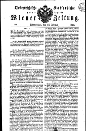 Wiener Zeitung 18290219 Seite: 1