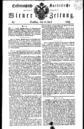 Wiener Zeitung 18290418 Seite: 1