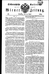 Wiener Zeitung 18290421 Seite: 1