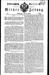 Wiener Zeitung 18290422 Seite: 1