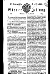 Wiener Zeitung 18290819 Seite: 1