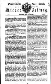 Wiener Zeitung 18300209 Seite: 1