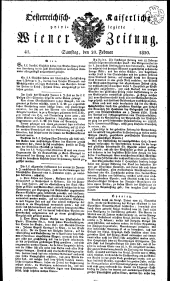 Wiener Zeitung 18300220 Seite: 1