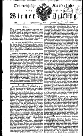 Wiener Zeitung 18300701 Seite: 1