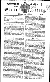 Wiener Zeitung 18310201 Seite: 1