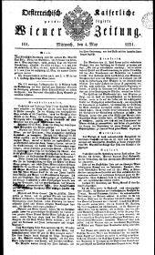 Wiener Zeitung 18310504 Seite: 1