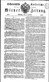 Wiener Zeitung 18311003 Seite: 1