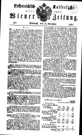 Wiener Zeitung 18311123 Seite: 1