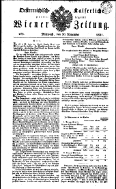 Wiener Zeitung 18311130 Seite: 1