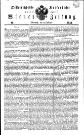 Wiener Zeitung 18340219 Seite: 1