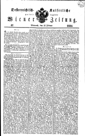 Wiener Zeitung 18340226 Seite: 1