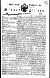 Wiener Zeitung 18350119 Seite: 1