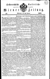 Wiener Zeitung 18350128 Seite: 1