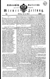 Wiener Zeitung 18350414 Seite: 1