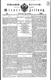Wiener Zeitung 18350423 Seite: 1