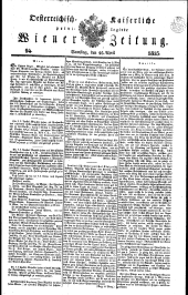 Wiener Zeitung 18350425 Seite: 1