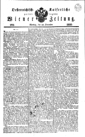 Wiener Zeitung 18351221 Seite: 1