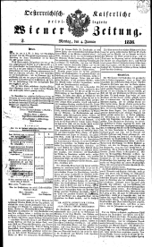 Wiener Zeitung 18360104 Seite: 1