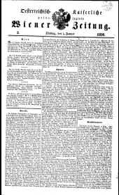 Wiener Zeitung 18360105 Seite: 1