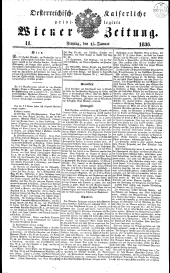 Wiener Zeitung 18360115 Seite: 1