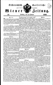 Wiener Zeitung 18360119 Seite: 1