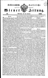 Wiener Zeitung 18360127 Seite: 1