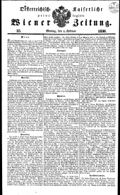 Wiener Zeitung 18360201 Seite: 1