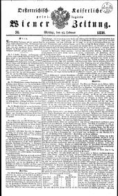 Wiener Zeitung 18360215 Seite: 1