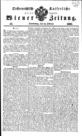 Wiener Zeitung 18360225 Seite: 1