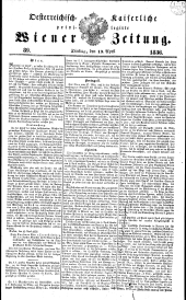 Wiener Zeitung 18360419 Seite: 1
