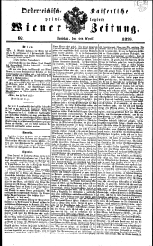 Wiener Zeitung 18360422 Seite: 1