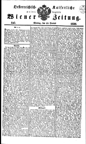 Wiener Zeitung 18360627 Seite: 1