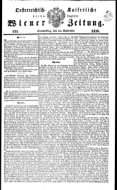 Wiener Zeitung 18360915 Seite: 1