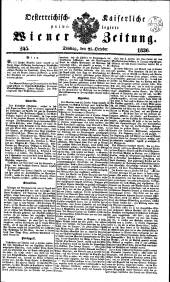 Wiener Zeitung 18361025 Seite: 1