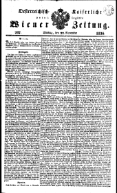 Wiener Zeitung 18361122 Seite: 1