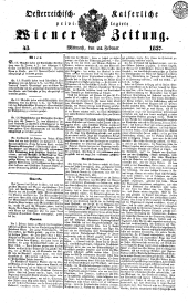 Wiener Zeitung 18370222 Seite: 1