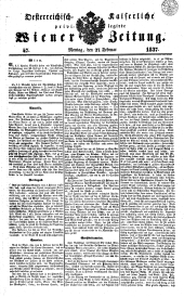 Wiener Zeitung 18370227 Seite: 1