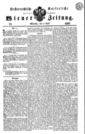 Wiener Zeitung 18370405 Seite: 1