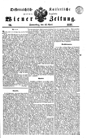 Wiener Zeitung 18370427 Seite: 1