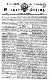 Wiener Zeitung 18370429 Seite: 1