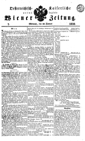 Wiener Zeitung 18380110 Seite: 1