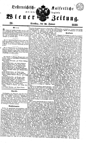 Wiener Zeitung 18380120 Seite: 1