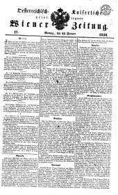 Wiener Zeitung 18380122 Seite: 1