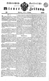 Wiener Zeitung 18380205 Seite: 1