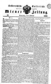 Wiener Zeitung 18380208 Seite: 1