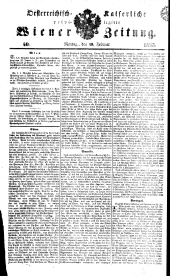 Wiener Zeitung 18380219 Seite: 1